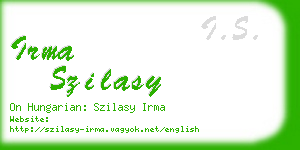 irma szilasy business card